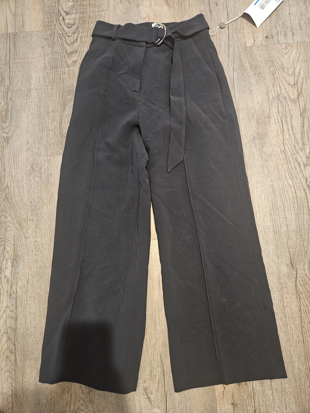 Womens's Dark Navy Wide-Leg Belted Pants NWT
